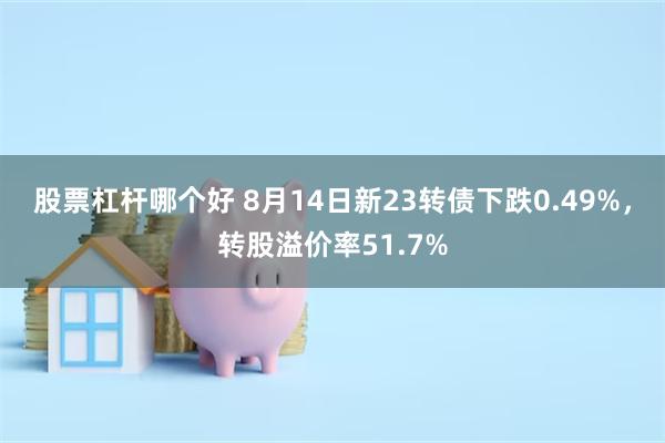 股票杠杆哪个好 8月14日新23转债下跌0.49%，转股溢价率51.7%