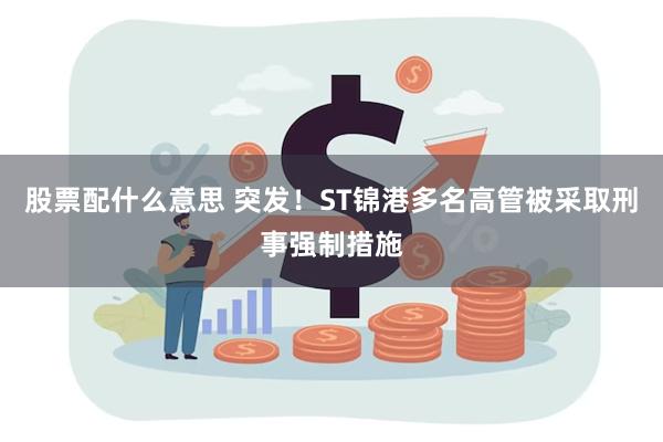 股票配什么意思 突发！ST锦港多名高管被采取刑事强制措施