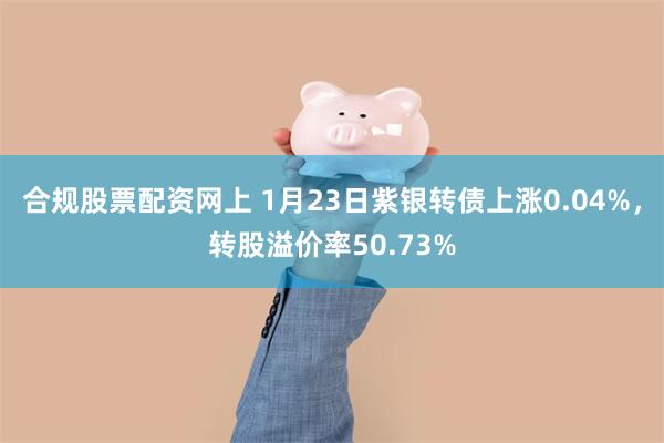 合规股票配资网上 1月23日紫银转债上涨0.04%，转股溢价率50.73%